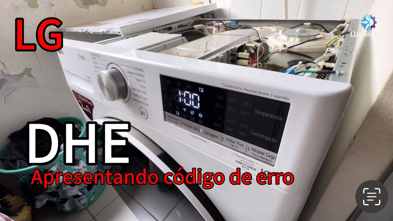 Lava e seca LG apresentando código de erro DHE, serviço de hoje - YouTube