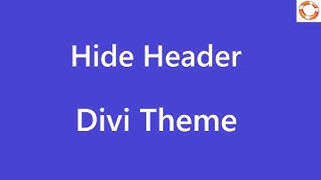 Hide Divi Theme Header