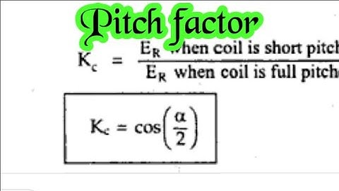 Pitch factor in alternator