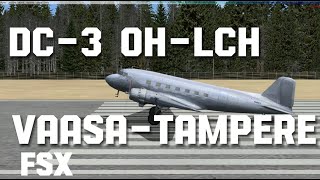 Lennetään DC-3 OH-LCH Vaasa-Tampere | Flight Simulator X