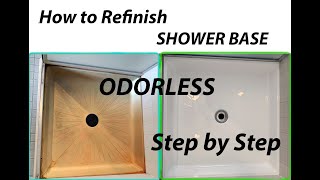 How To Refinish a Shower Base with ArmoGlaze. Odorless Pouron method. Made in USA.