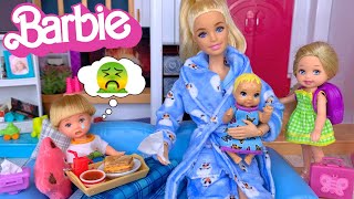 Barbie \& Ken Doll Family Get Well Routine - Tommy is Sick