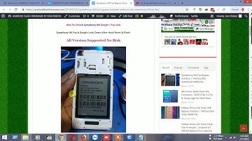 Symphony i60 Frp Bypass Solution | Without Box Download 40MB File