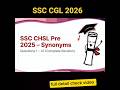 SSC CHSL 2025 PYQ Synonyms #ssc #ssc2026