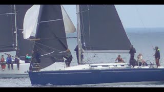 Watching the Big Black Sailed Yachts in Bangor Bay Sat 26 April 2025