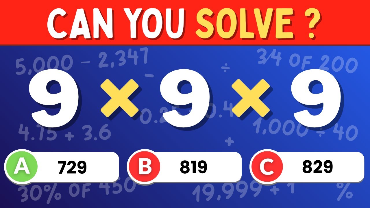 Maths QUIZ: Can You Solve This Fast || Test your Skills 🧠