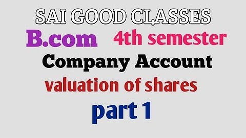 Company Account Value of Share Part 1