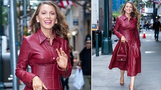 Blake Lively Goes BRA-FREE in Red Leather Corset Amid Justin Baldoni Drama – Stunning NYC Sighting!