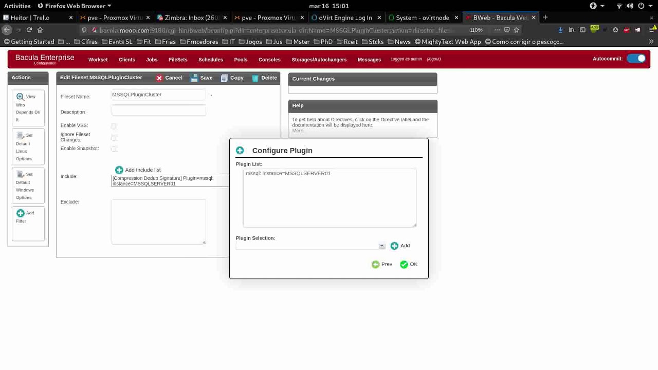 Deduplicação Global Cliente Windows no Servidor e na Origem Bacula Enterprise