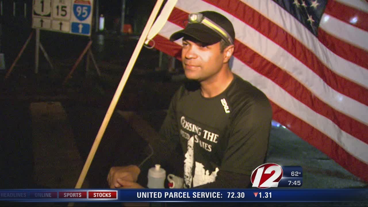 Man running across United States