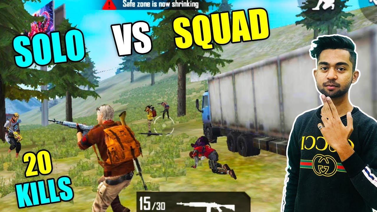 Solo Vs Squad +20 Kills with my Noob Gameplay | Free Fire Gameplay #1 ...