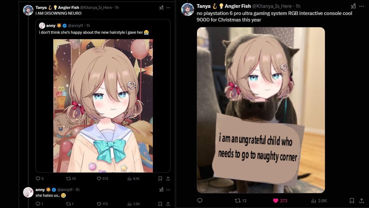 Anny React To Neuro Getting Her New Hairstyle