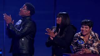 Cheryl  Salt  James and Christopher  Kid  Reid Play Fast Money   Celebrity Family Feud