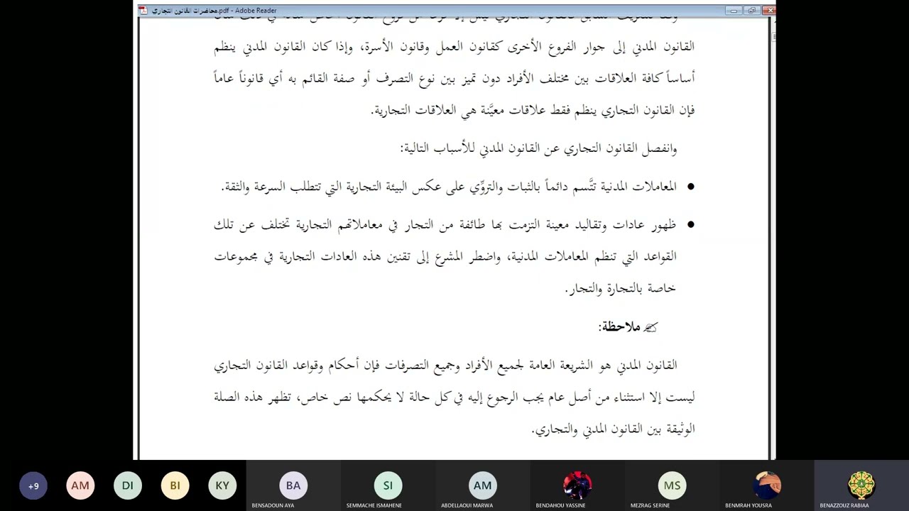 القانون التجاري1 (كلية الاقتصاد) - د. بن عزوز ربيعة