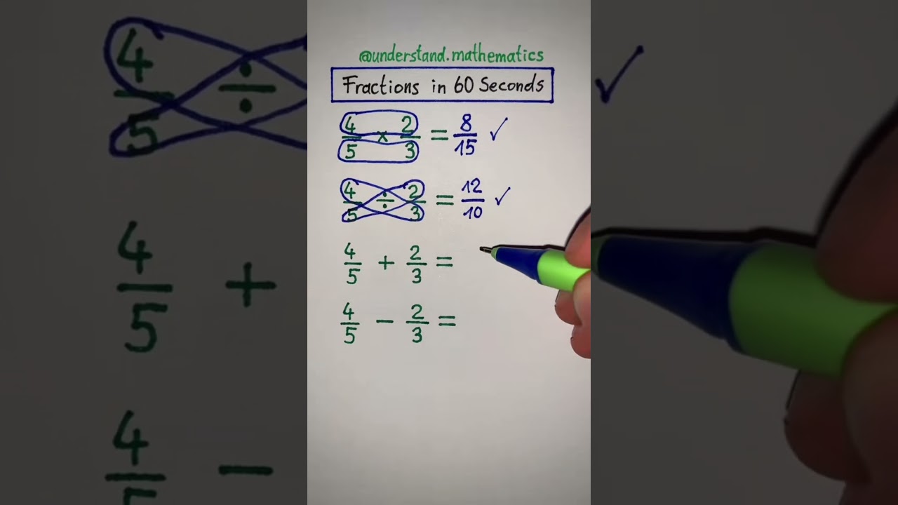 Fractions in 60 Seconds📚💡 #maths #mathematics #study #knowledge #school