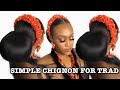 SIMPLE CHIGNON TRADITIONAL BRIDAL HAIRSTYLE #louisihuefo #igbotraditionalhairstyle #howtodochignon