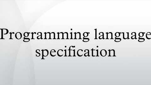 Programming language specification