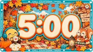 5 Minute Classroom Timer | Calm Fall Timer for Quiet Work & Focus