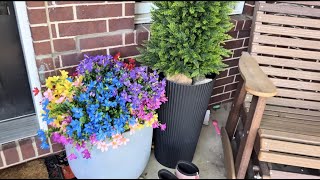 24 Pcs Artificial Flowers for Outdoors, UV Resistant Outdoor Fake Flowers Realistic Faux Silk Flower