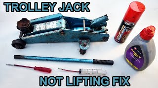 Hydraulic Trolley Jack Won't Pump Up Fix - Easy 5 minute Job.