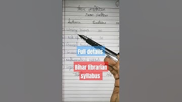 Bihar librarian syllabus