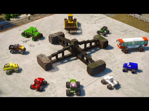 Large Spinner vs Monster Trucks | Teardown