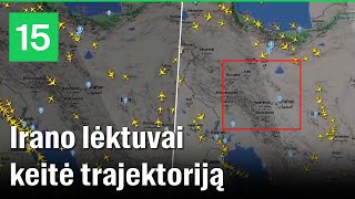 „Flightradar24“: po Izraelio atakos virš Irano oro erdvės skridę lėktuvai staigiai pasuko