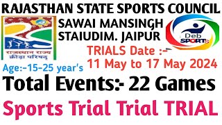 SPORTS TRIAL FOR RAJASTHAN STATE SPORTS COUNCIL 2024-25. SPORTS TRIAL SAWAI MANSINGH STAIUDIM JAIPUR