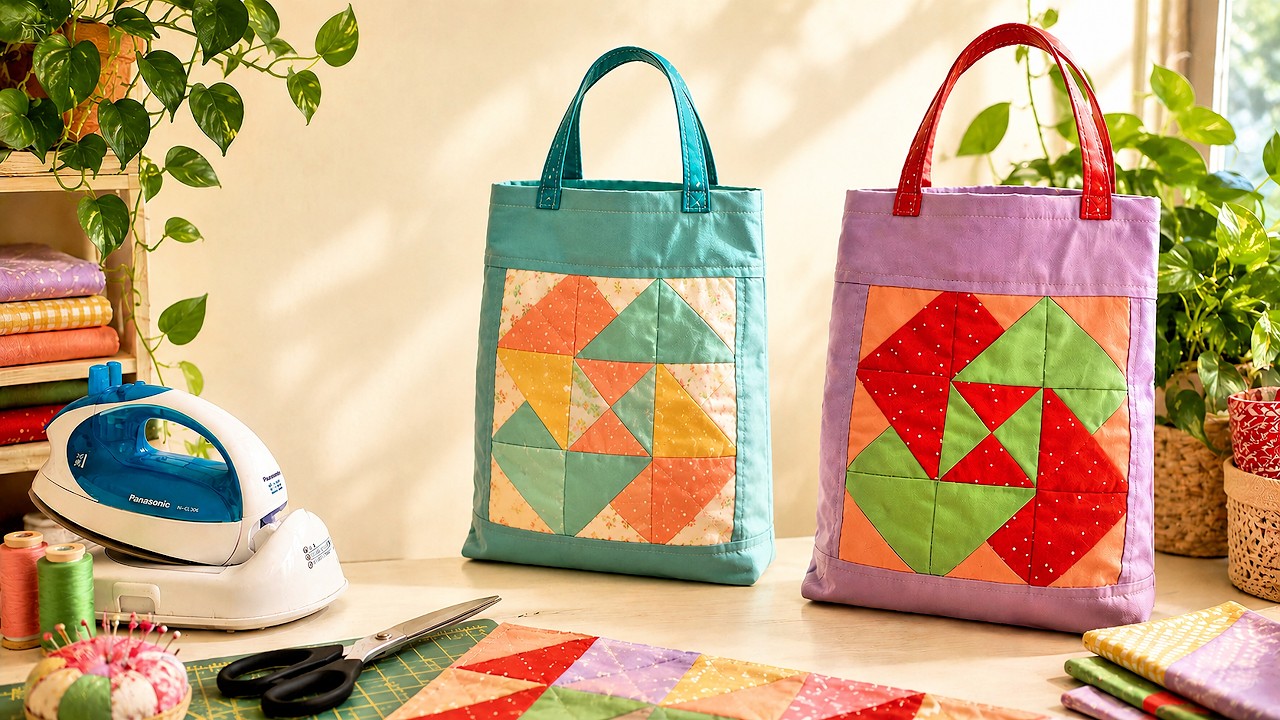 Must Sew! Easy Yet Stylish Patchwork Tote Bag - YouTube