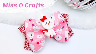 Christmas Hair Bow Tutorial  / How To Make Faux Leather Hair Bows/ Hair Bow Tutorial | Miss O Crafts