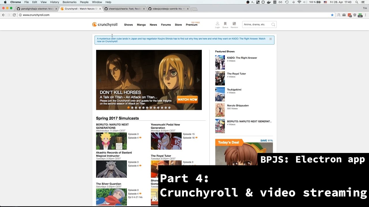 BPJS: Electron app - Part 4 - Crunchyroll & video streaming