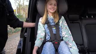 Defender Reha booster installation with Swivel base + latch connectors & securing a child