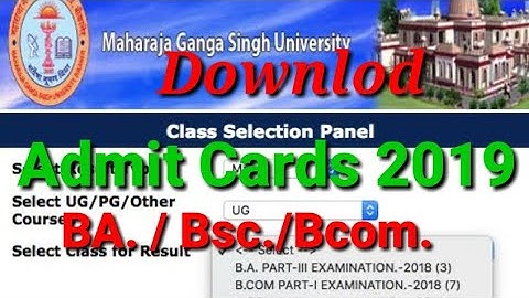 MGSU Admit Card Download 2019