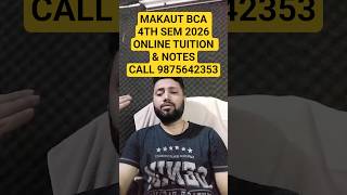 MAKAUT BCA 4TH SEM COACHING CLASS 2026 | EASY NOTES