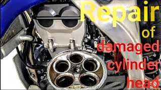 Yamaha YZF 450 . Repair of damaged valve lifter guide.