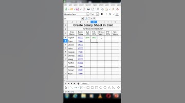 create salary sheet in calc #Libreoffice #libreofficecalc #libreofficetutorial #shorts