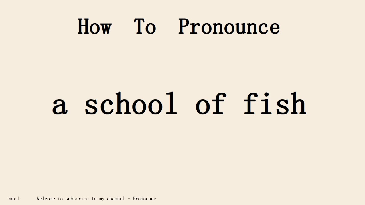 How to pronounce a school of fish in english.Start with A. YouTube