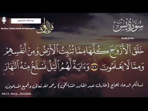 سورة يس كاملة تلاوة عراقية القارئ عبدالملك المشايخي