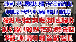 형님이 저를 도둑으로 몰길래, 경찰을 불렀더니 시댁이 발칵 뒤집혔습니다....|부모자식갈등 | 사연 이야기 | 오디오북
