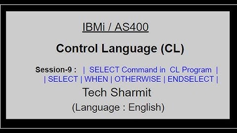 SELECT command and SELECT groups in a CL | Select endselect in cl | IBMi tutorial for beginners |