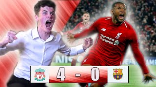 LIVERPOOL 4-0 BARCELONA FAN REACTION