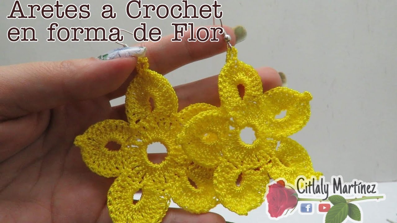 Aretes a crochet en forma de Flor |Diseño 4