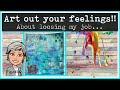 How to art out your feelings?  Mixed media art journal page about losing my job ~ When oceans rise