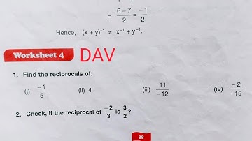 DAV class 7 maths chapter 2 worksheet 4 - all questions solved