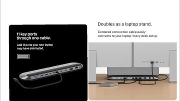hub, Belkin Connect 11-in-1 Universal USB-C Pro Dock w/ 3-Monitor Support