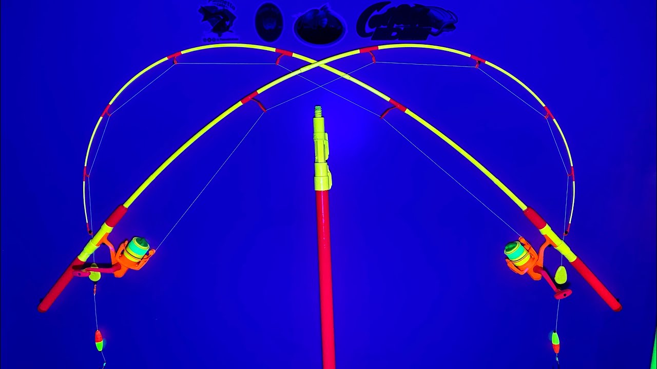 New Studio Look Fluorescent Painted Fishing Rods and Black Lights
