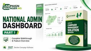 Campaign Manager: National Admin Dashboard Overview (Part 1) | 2027 Election Campaign Software