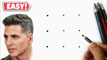 3x3 dots turns into Akshay Kumar Drawing || Akshay Kumar outline drawing