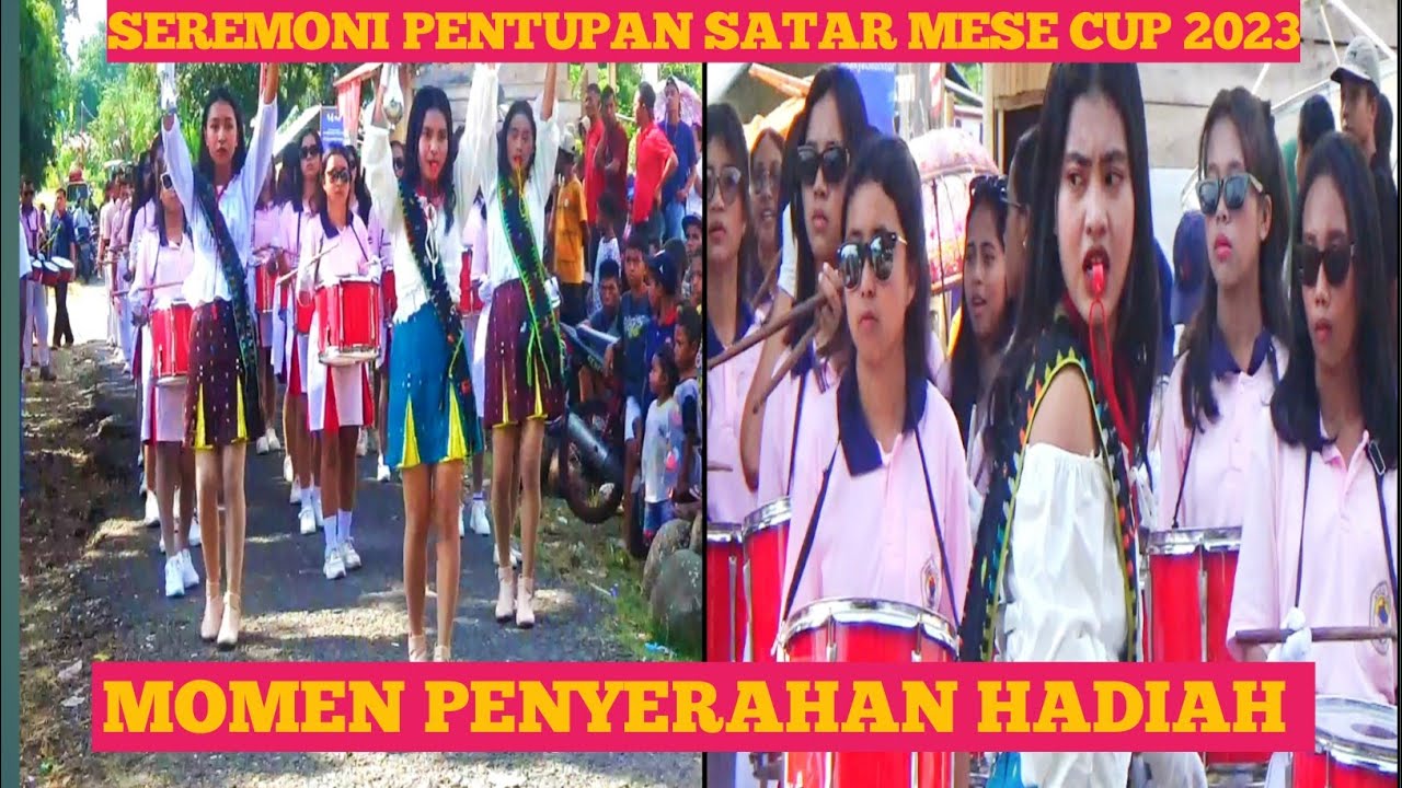 Drum Band SMAK ST. Maria Iteng Memeriahkan acara seremoni Penutupan Satar Mese CUP III 2023