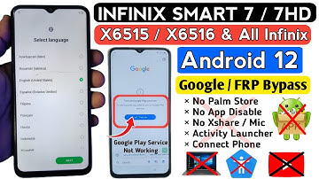 Infinix Smart 7 / 7 HD Frp Bypass Android 12 | Apps Not Open | Settings Not Open (Without PC)